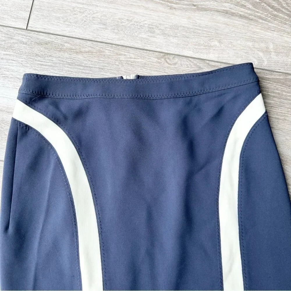 Rag & Bone Navy Ivory Contrasting Colour Midi Skirt - Picture 2 of 11